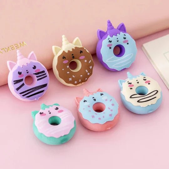 Unicorn Donut Eraser - Set of 4 - Memories InsiteUNICORN DONUT MINI EARSERS